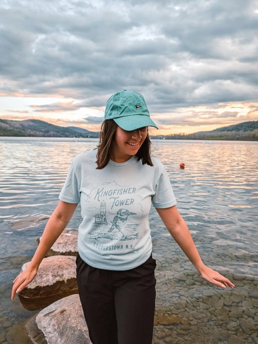 Cooperstown Kingfisher Tower graphic unisex tee - Small